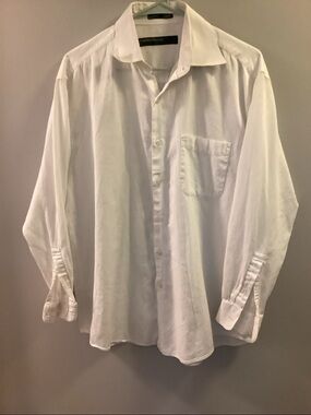 Perry Ellis Portfolio Large (16) 32/33 white button down long sleeve shi…